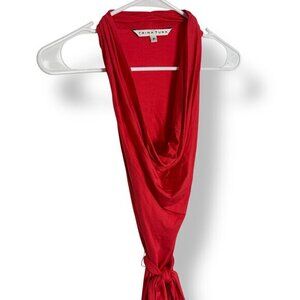 Trina Turk Red Sleeveless Jersey Short Dress w/ Tie Draped Scoop Neck Sz P